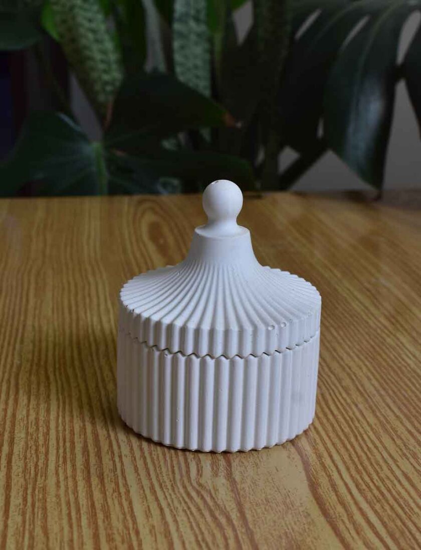 Small Stripe Pot with Lid