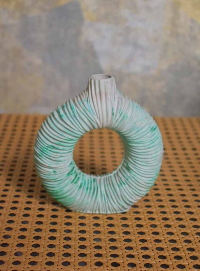 Stripe Donut Vase