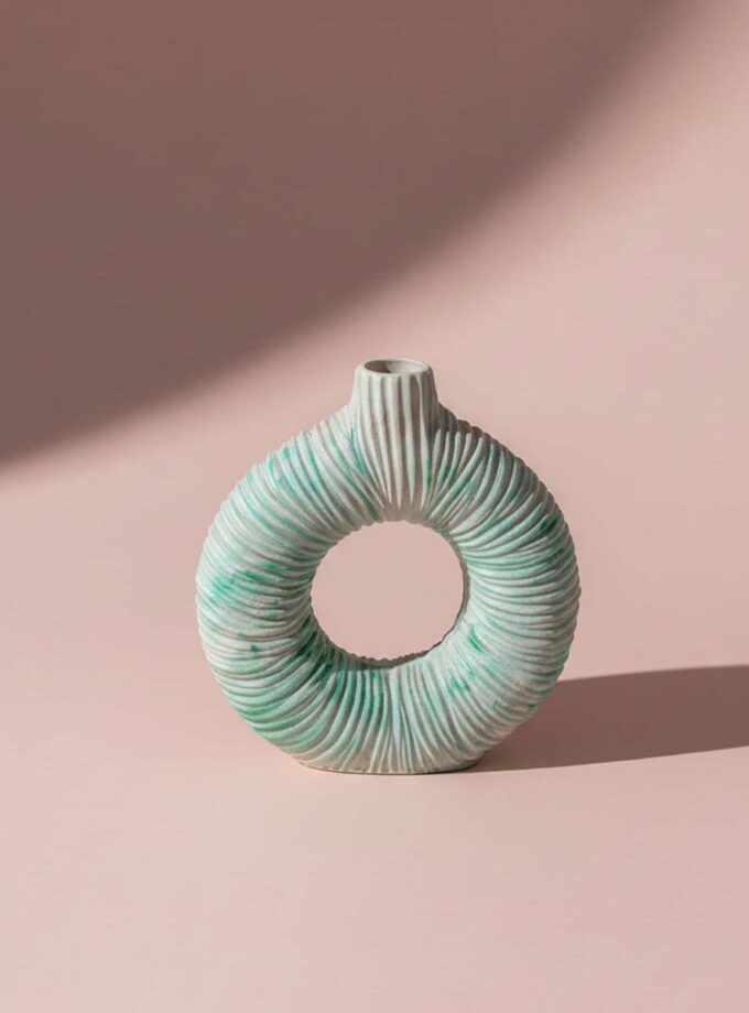 Stripe Donut Vase