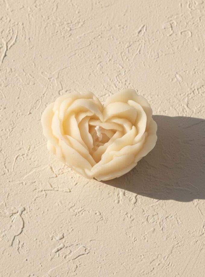 Heart Rose Flower Candle