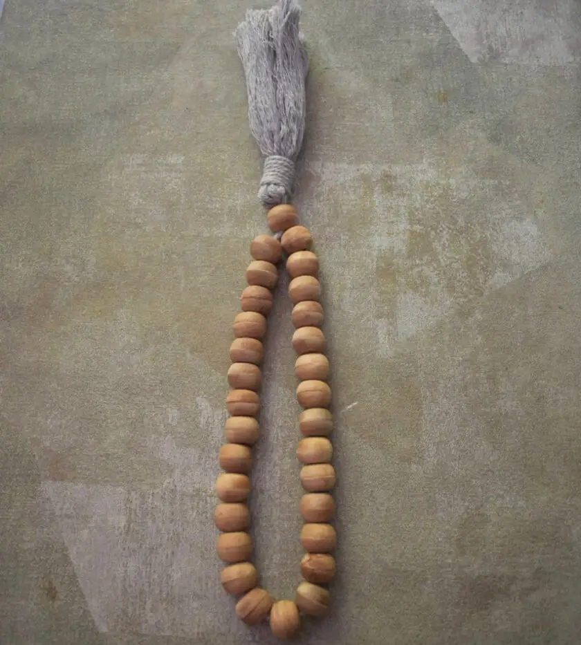 Wood Bead Garland with Tassels