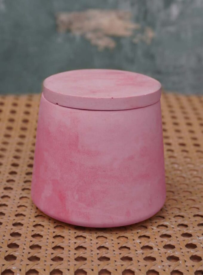 Concrete Bowl Jar with Lid