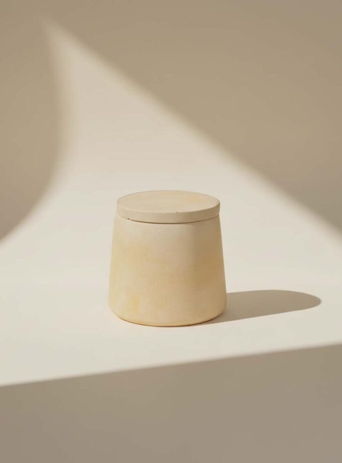 Concrete Bowl Jar with Lid