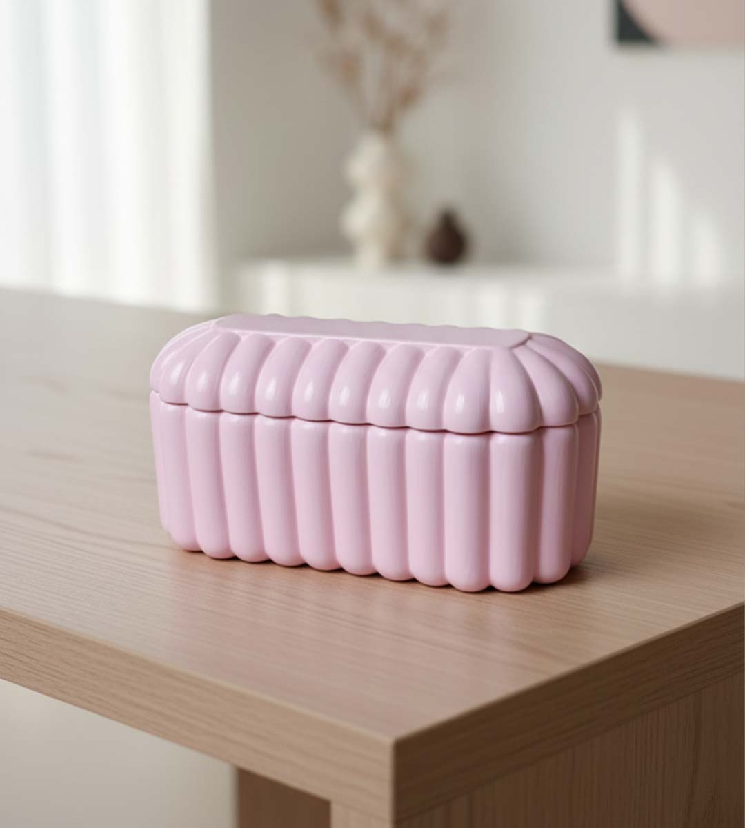 Oval Striped Storage Box - Image 2